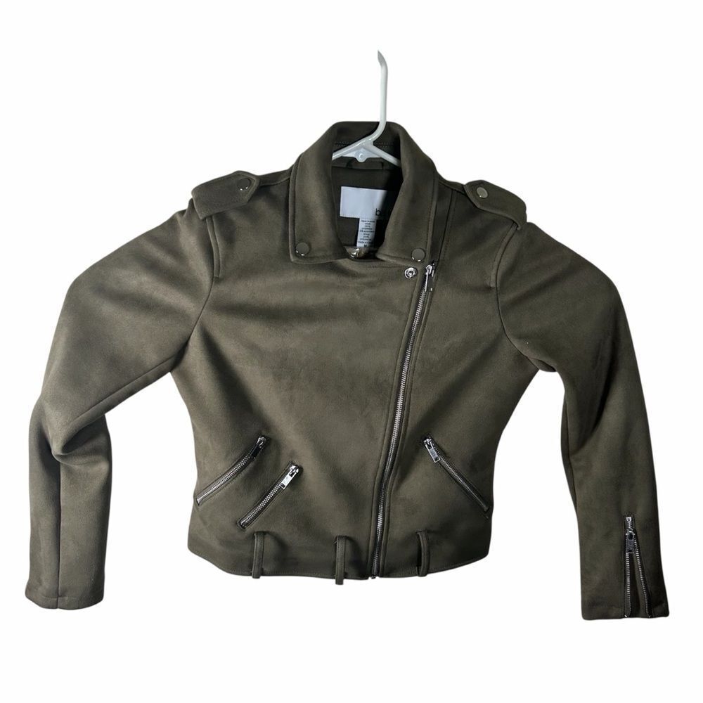 Bar III Olive Green Biker Jacket